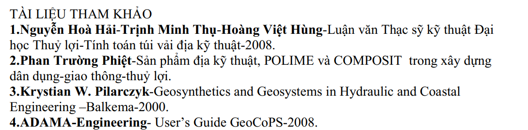 Tính toán thiết kế thi công túi địa kỹ thuật trong kỹ thuật kè mềm và bảo vệ bờ biển