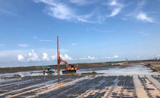 Thi công bấc thấm hút chân không tăng tốc tiến độ cố kết nền đất yếu 