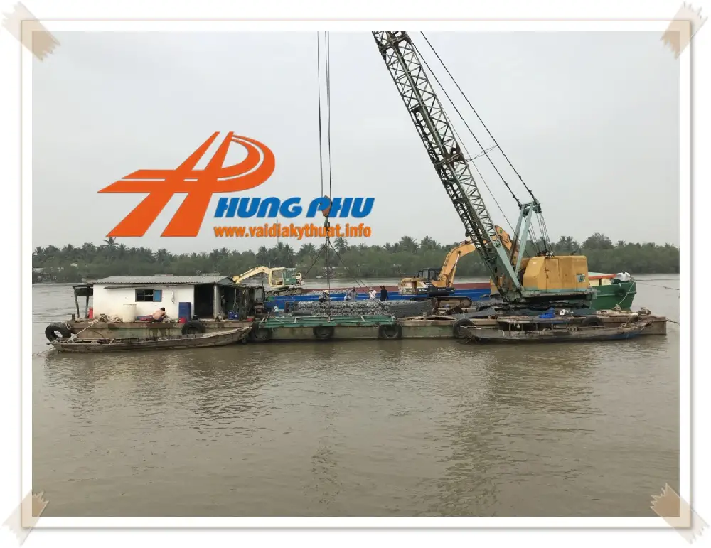 Kè rọ đá chống xói mòn sông An Hóa thuộc Huyện Bình Đại tỉnh Bến Tre