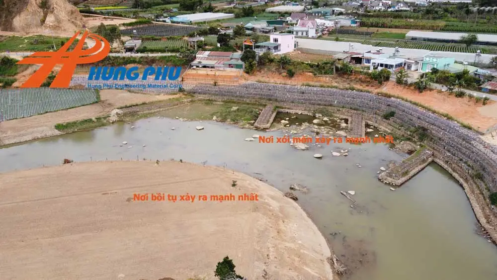 Lưới rọ đá trong công tác chỉnh trị sông chống xói mòn do lũ