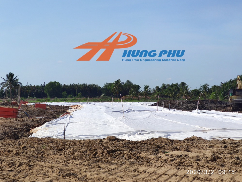 Vải địa kỹ thuật HD phân cách lớp vật liệu và gia cường đất yếu trong xử lý nền móng