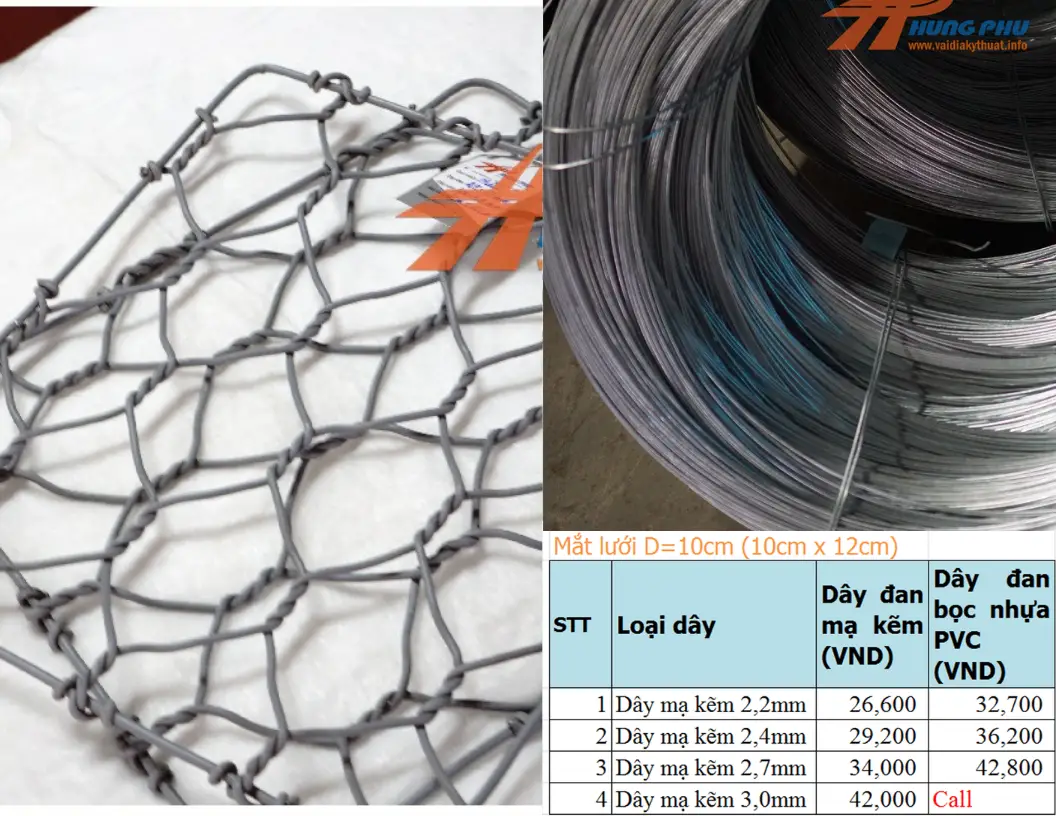 Dây đan rọ đá PVC - Giải pháp tường chắn bền vững