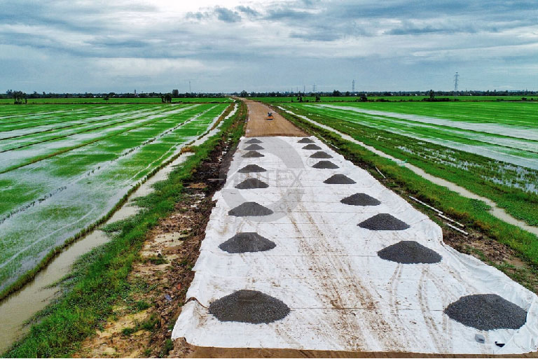 Lực ma sát giữa vải địa kỹ thuật không dệt và vật liệu đắp