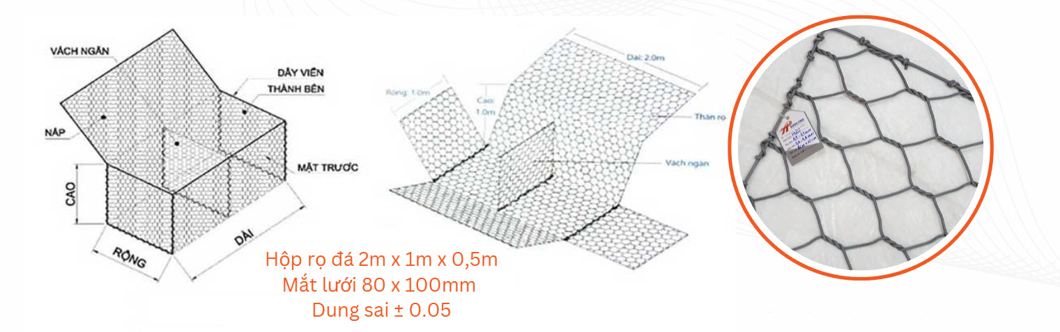 Rọ đá dây đan bọc nhựa PVC
