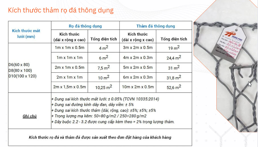 Rọ đá dây đan bọc nhựa PVC