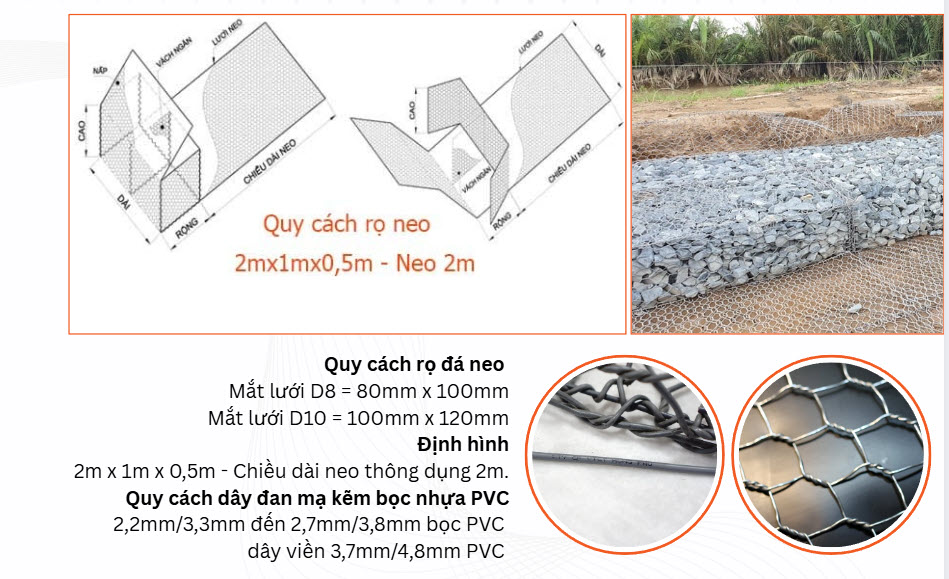 Rọ đá dây đan bọc nhựa PVC